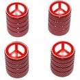 thumbnail image 1 of Peace Sign Red Tire Rim Wheel Aluminum Valve Stem Caps, Multiple Colors, 1 of 1