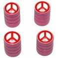 thumbnail image 1 of Peace Sign Red Tire Rim Wheel Aluminum Valve Stem Caps, Multiple Colors, 1 of 1