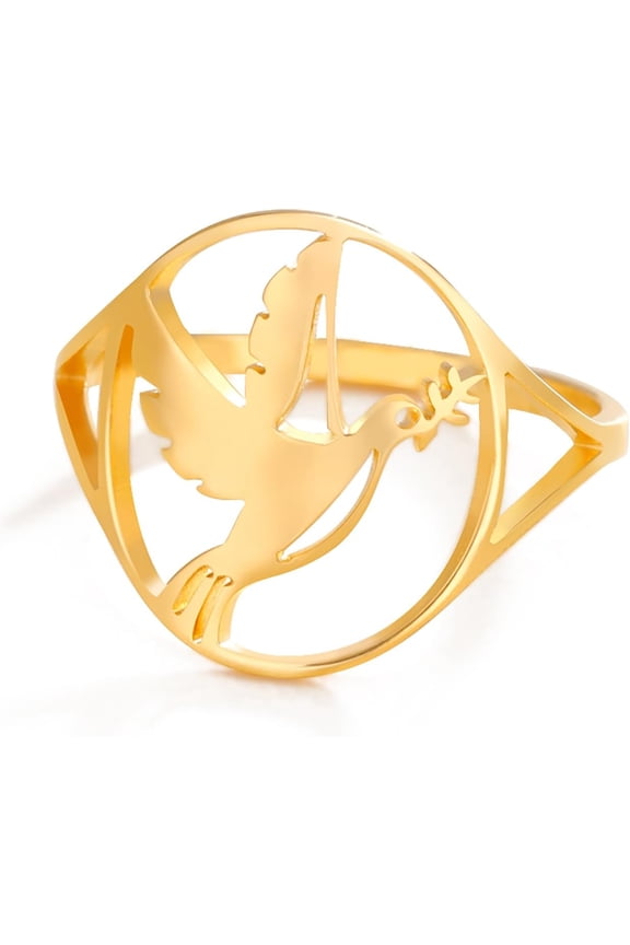 Peace Sign Ring Peace Dove Rings World Peace Symbols Statement Rings Hippie Peace Sign Jewelry Women Peace Lovers