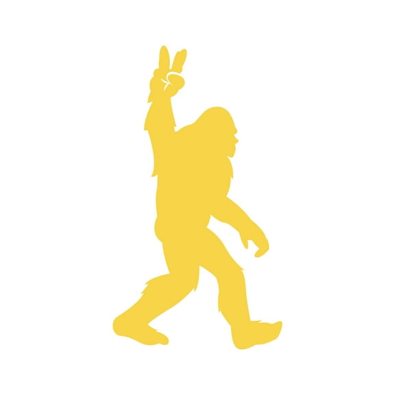 Peace Sign Sasquatch Bigfoot Sticker Decal Die Cut - Self Adhesive Vinyl - Weatherproof - Made in USA - Many Color and Sizes - bigfoot big foot