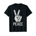 thumbnail image 1 of Peace Sign Shirt Women Men Kids Vintage 60s 70s Hippie Gift Black T-Shirt, 1 of 5