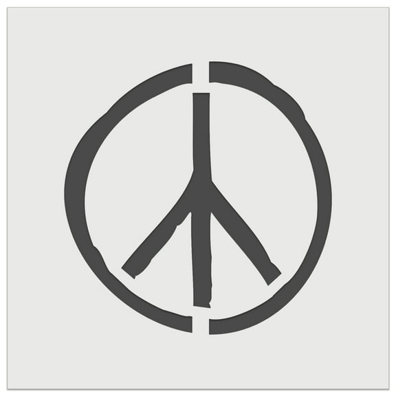 Peace Sign Sketch DIY Cookie Wall Craft Stencil - 3.5 Inch