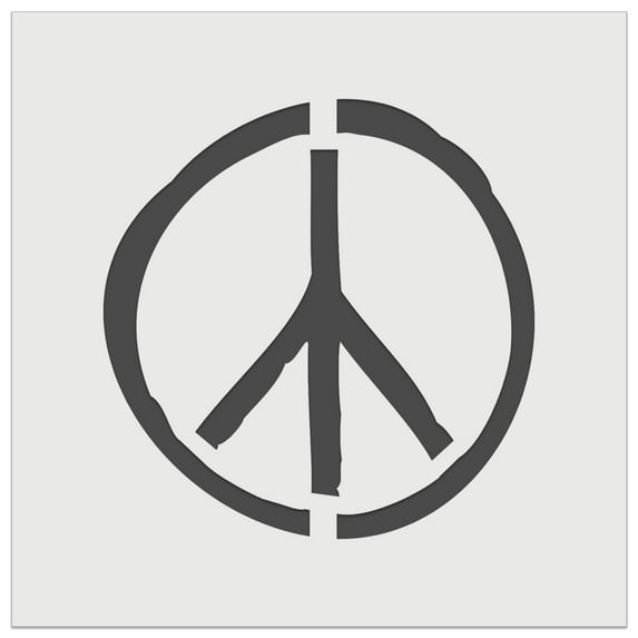 Peace Sign Sketch DIY Cookie Wall Craft Stencil - 7.0 Inch