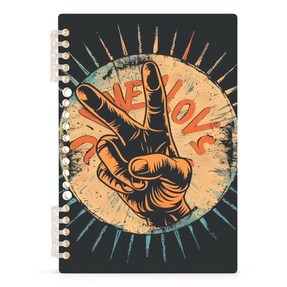 Peace Sign Spiral Journal Notebook College Ruled Notebook 8.3" x 5.7" A5 Lined Thick Paper Page