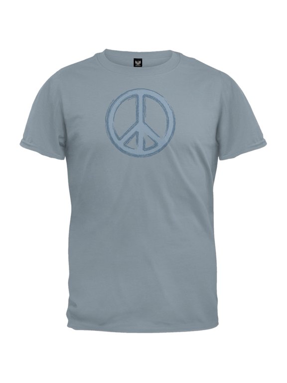 Peace Sign Stone Blue T-Shirt - Medium