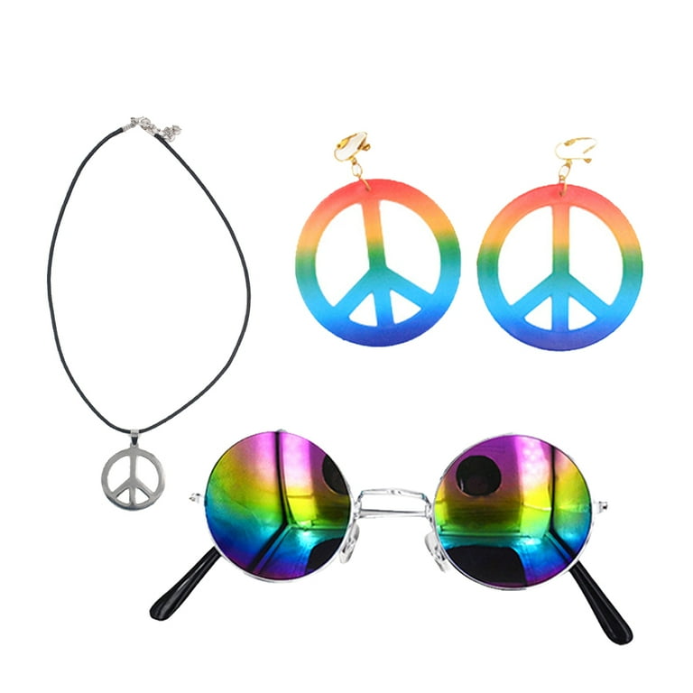 Rainbow Peace Medallion Costume Accessories Unisex Rainbow Peace Medallion Costume Accessories Unisex