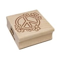 thumbnail image 1 of Peace Sign Surrounded by Flowers Square Rubber Stamp Stamping Scrapbooking Crafting - Large 2.75in, 1 of 7