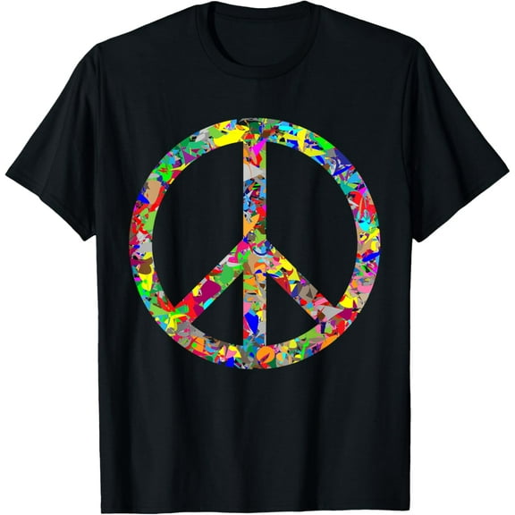 Peace Sign T-ShirtMen and women, Black T-shirt, size: Extra large