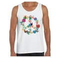 thumbnail image 1 of Peace Sign Tank Top for Men Love Floral Colorful Botanical Retro Hippie Men's Tees Graphic 90s 80s Tanks, 1 of 4
