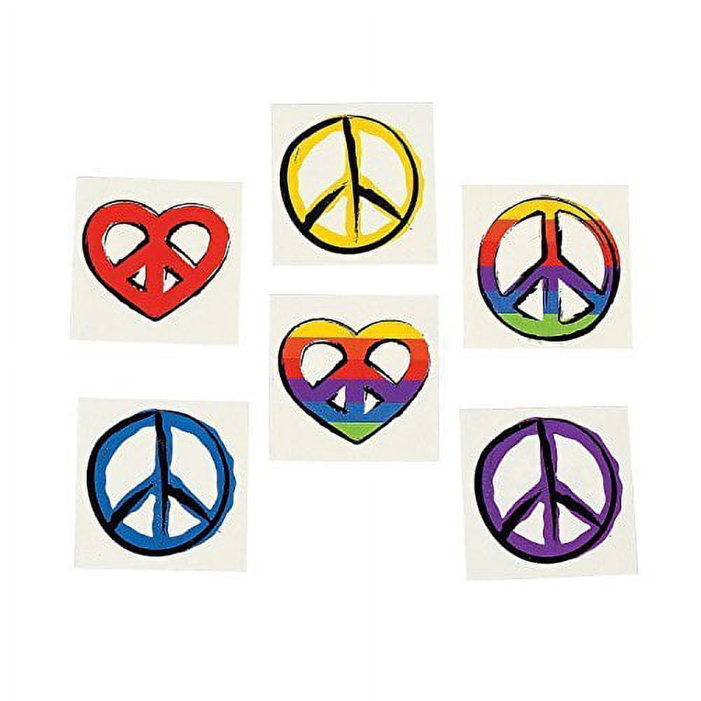 Beistle Peace Sign Wirbel-Deko – 5 Stück, 3,5 Fuß Lang, In Tie-Dye-Optik, Für 60er-Jahre-Partys