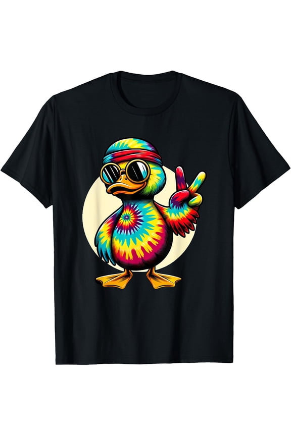 Peace Sign Tie Dye Duck T-Shirt