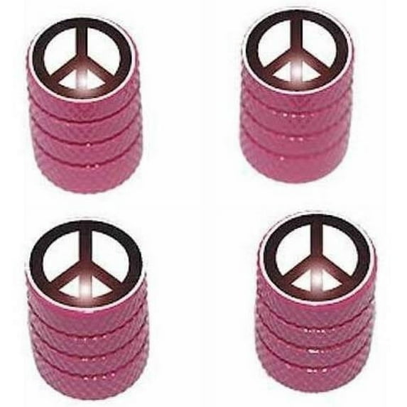 Peace Sign Tire Rim Wheel Aluminum Valve Stem Caps, Multiple Colors