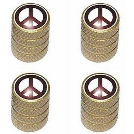 Peace Sign Tire Rim Wheel Aluminum Valve Stem Caps, Multiple Colors
