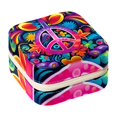 thumbnail image 1 of Peace Sign Travel Portable Square Jewelry Box: Storage Box, Decorative Box, and Jewelry Stand for Rings, Earrings, Necklaces, Bracelets, and More – Ideal for Girls and Women, 1 of 6