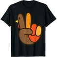 thumbnail image 1 of Peace Sign Turkey Hand Cool Thanksgiving Hippie Men T-Shirt, 1 of 7