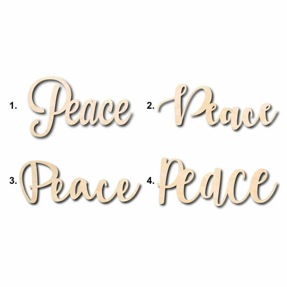 Peace Sign Unfinished Wood Cutout Home Decor DIY Option 4- 14" Wide / 1/8"