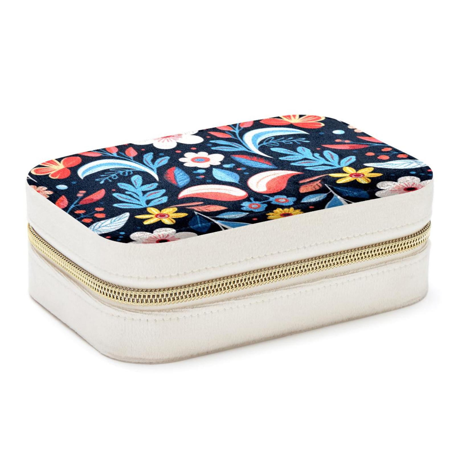Peace Sign Velvet Portable Decorative Box with Removable Compartment ...