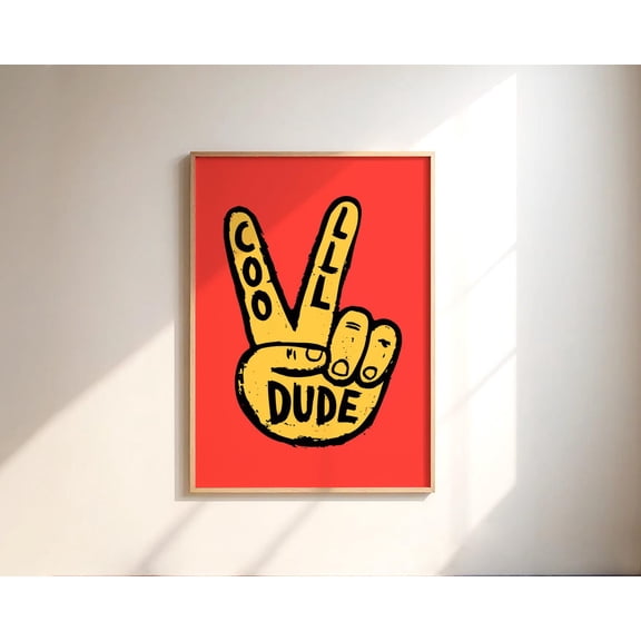 Peace Sign Wall Art Boho Nursery Hippie Decor Retro Unframed Paper Print