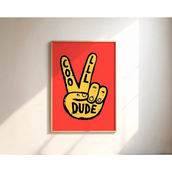 Peace Sign Wall Art Boho Nursery Hippie Decor Retro Unframed Paper Print