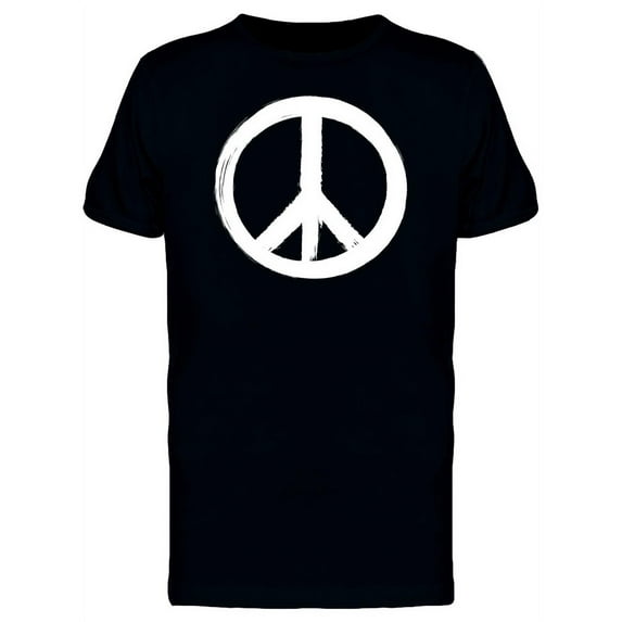 Peace Sign White Brush Stroke Tee Men's -Image by Shutterstock