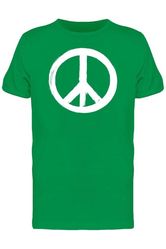 Peace Sign White Brush Stroke Tee Men's -Image by Shutterstock