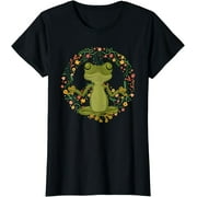 Peace Sign Yoga Frogs Cool Peace Frog Floral T-Shirt