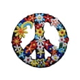 thumbnail image 1 of Peace Sign with Flowers - Iron on Applique/Embroidered Patch, 1 of 1