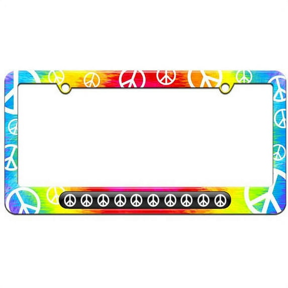 Peace Signs License Plate Tag Frame, Multiple Colors