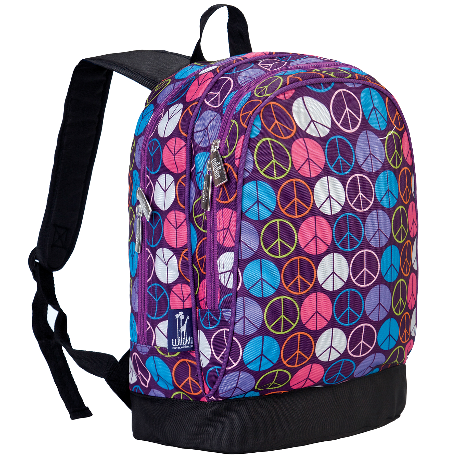 Peace Signs Purple 15 Inch Backpack - image 1 of 3