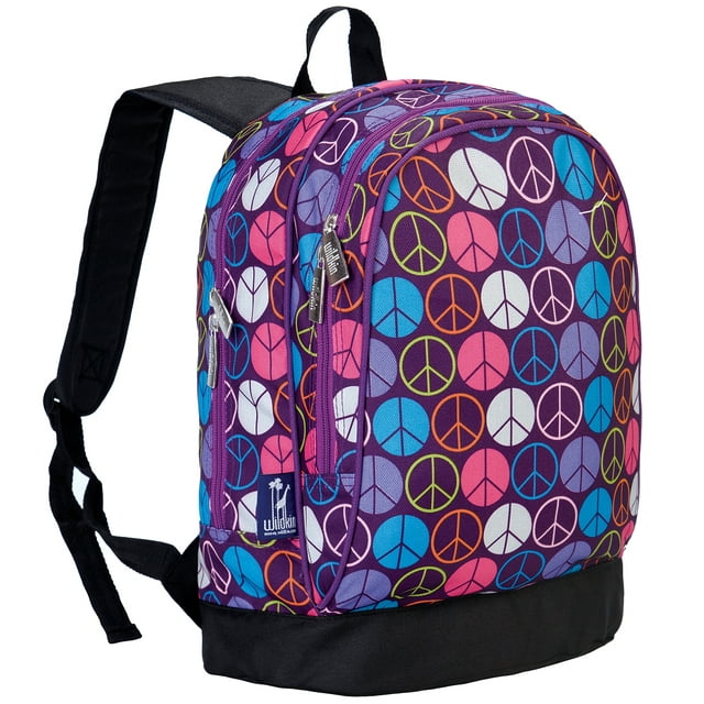 Peace Signs Purple 15 Inch Backpack