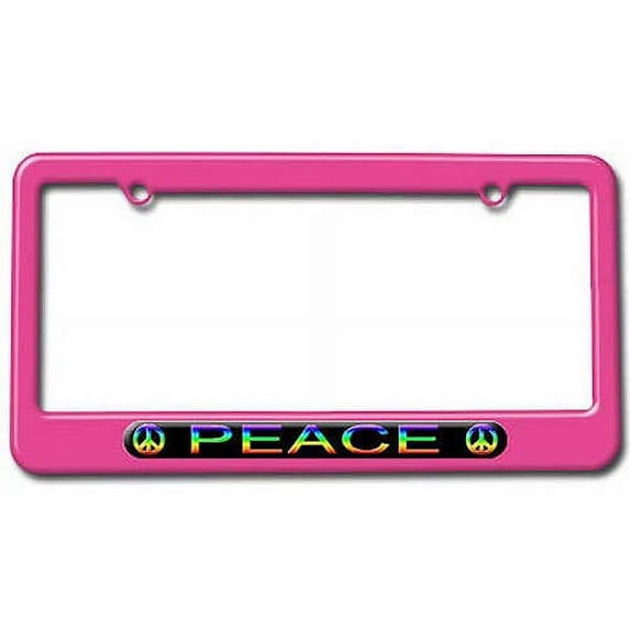Peace, Signs Rainbow License Plate Tag Frame, Multiple Colors