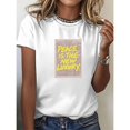 thumbnail image 1 of Peace Slogan Print T Shirts 'PEACE IS THE NEW LUXURY' Text Graphic Tees Unisex Positive Vibes & Casual Wear Pattern Tops,S-5XL, 1 of 6