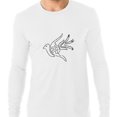 thumbnail image 1 of Peace Spelled in Shape of Dove Trendy Men's Long Sleeve Grey T-Shirt, 1 of 2