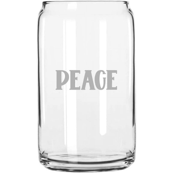 Peace St Patrick's Day Etched 16oz Libbey Can Glass