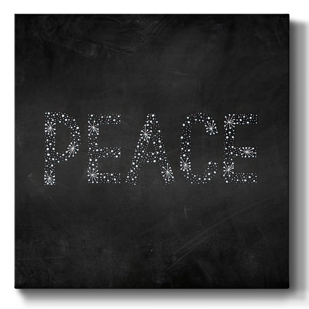 Peace Starburst - Dark Gray- Gallery Wrapped Canvas