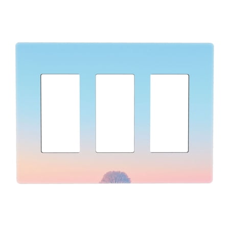 Peace Switch Cover Decorative Wall Plate 3-Gang Screwless Standard Size