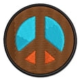 thumbnail image 1 of Peace Symbol Bold Applique Multi-Color Embroidered Hook & Loop Patch - 3.5 Inch Large, 1 of 5