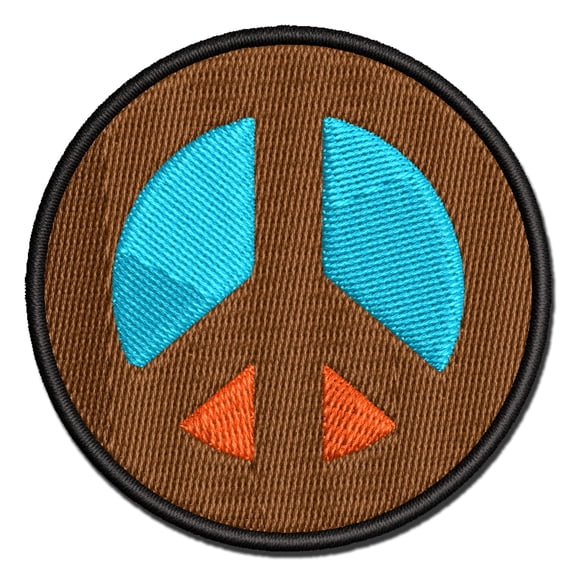 Peace Symbol Bold Applique Multi-Color Embroidered Iron-On Patch - 2.0 Inch Mini