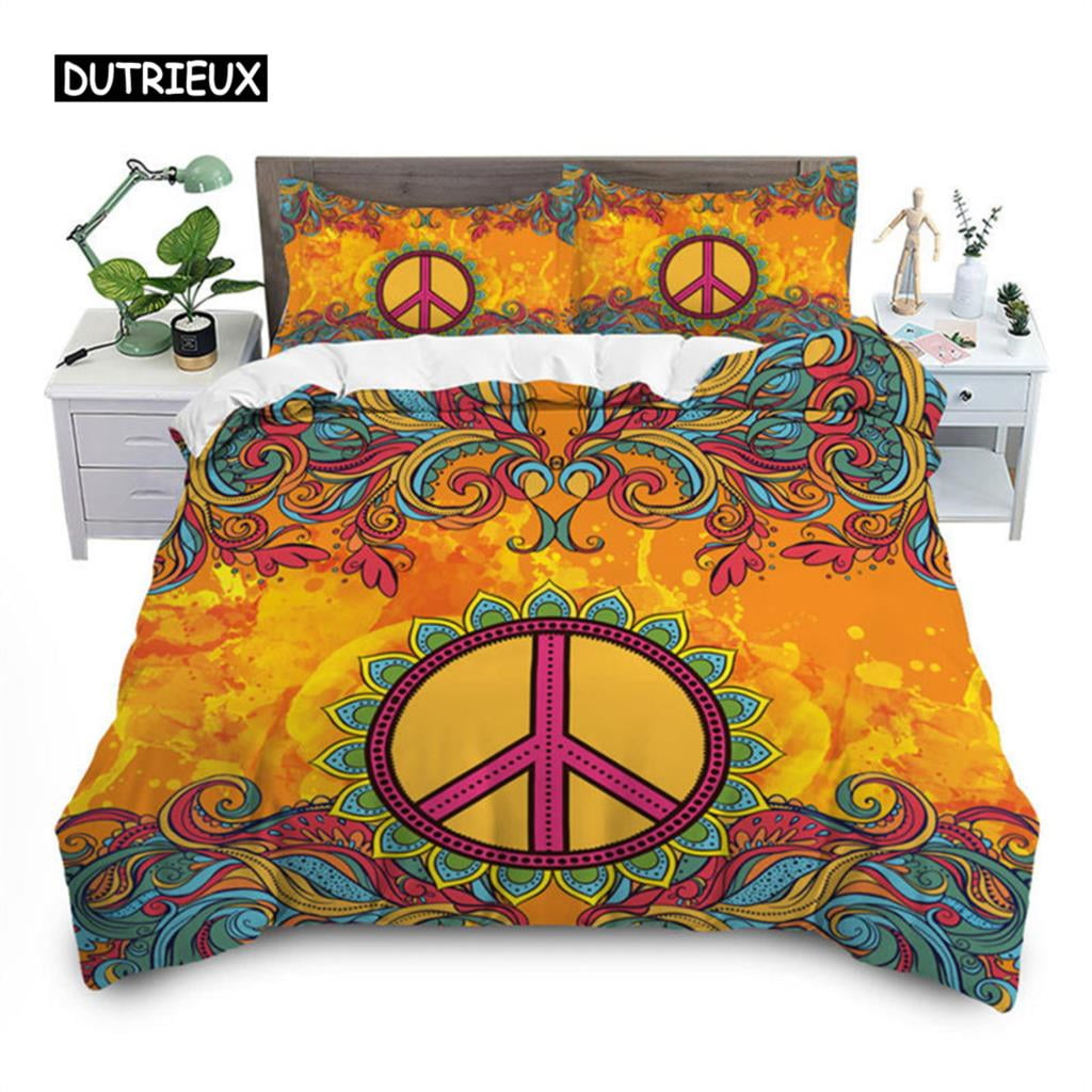 Peace Symbol Duvet Cover Gorgeous Camper Van Peace Sign Bedding Set ...