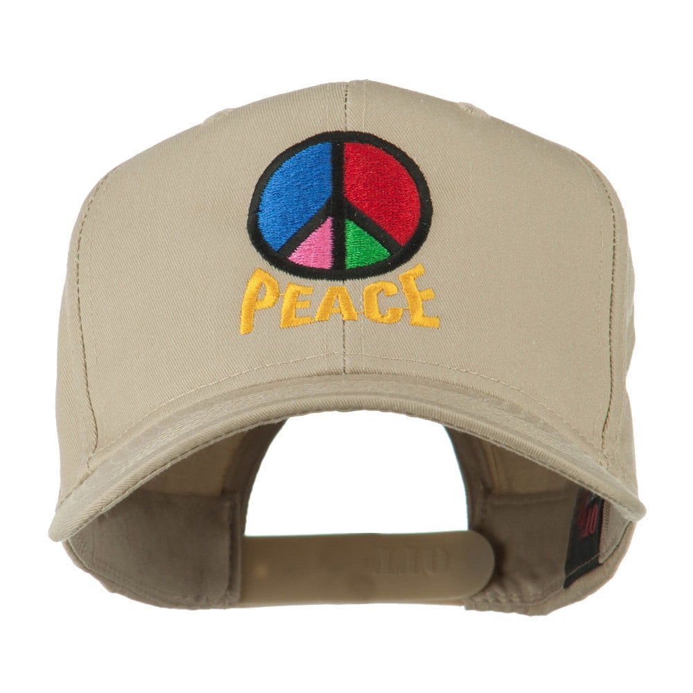Peace Sign Caps Peace Symbol Embroidered Cap - Khaki OSFM - Walmart.com