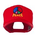 thumbnail image 1 of Peace Symbol Embroidered Cap - Red OSFM, 1 of 5