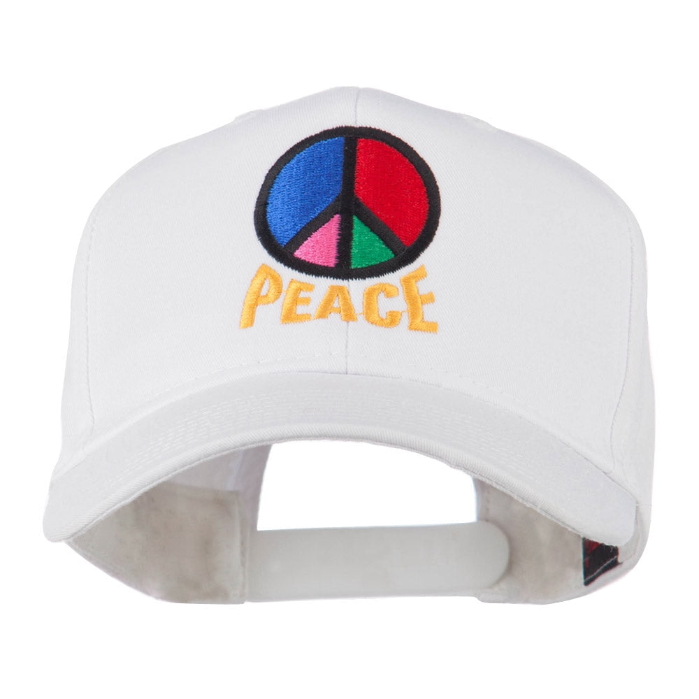 Peace Sign Caps Peace Symbol Embroidered Cap - White OSFM - Walmart.com