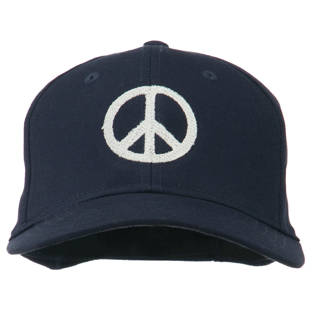 Peace Sign Caps Peace Symbol Embroidered Cotton Twill Cap - Navy OSFM - Walmart.com