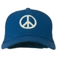 thumbnail image 1 of Peace Symbol Embroidered Cotton Twill Cap - Royal OSFM, 1 of 5
