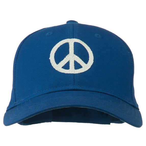 Peace Symbol Embroidered Cotton Twill Cap - Royal OSFM