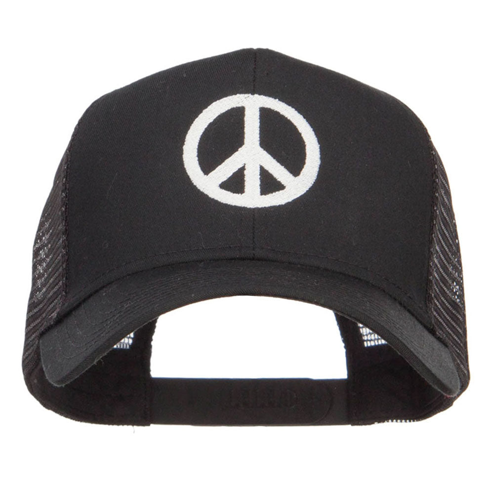 Peace Sign Caps Peace Symbol Embroidered Mesh Cap - Black OSFM - Walmart.com