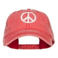 thumbnail image 1 of Peace Symbol Embroidered Washed Cap - Red OSFM, 1 of 5