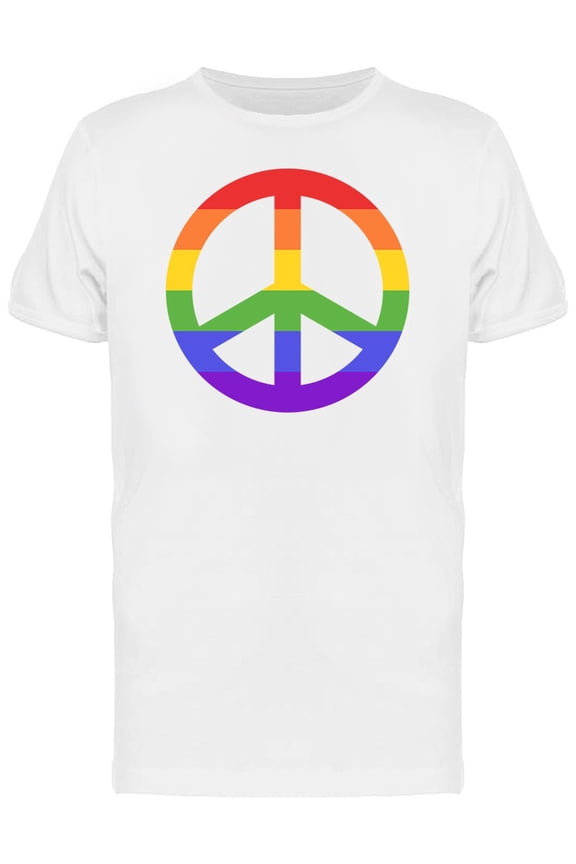 Peace Symbol In Rainbow Colors Tee Men's -Image by Shutterstock