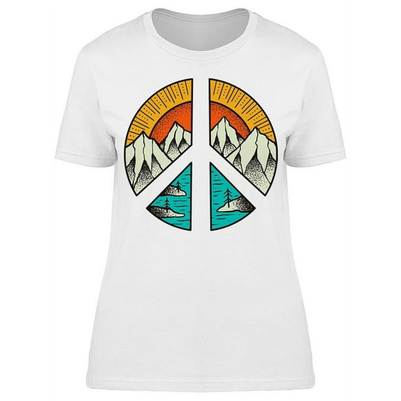 Peace Symbol Landscape T-Shirt Women -Image by Shutterstock, Female Large