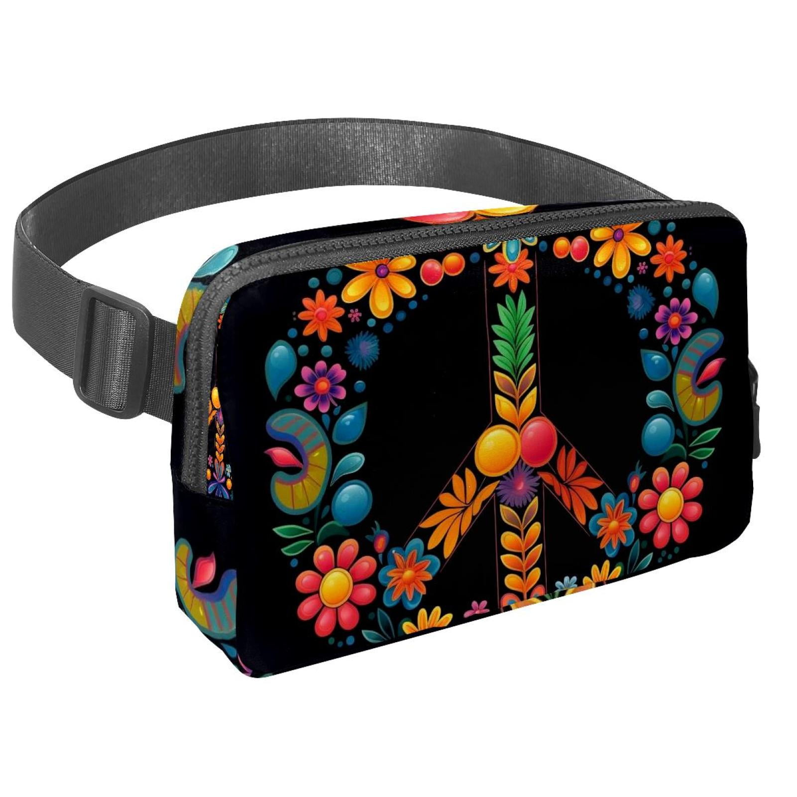 Peace Symbol Lightweight Adjustable Waist Pack with Extension Strap for Unisex, Fanny Packs, Fanny Bag